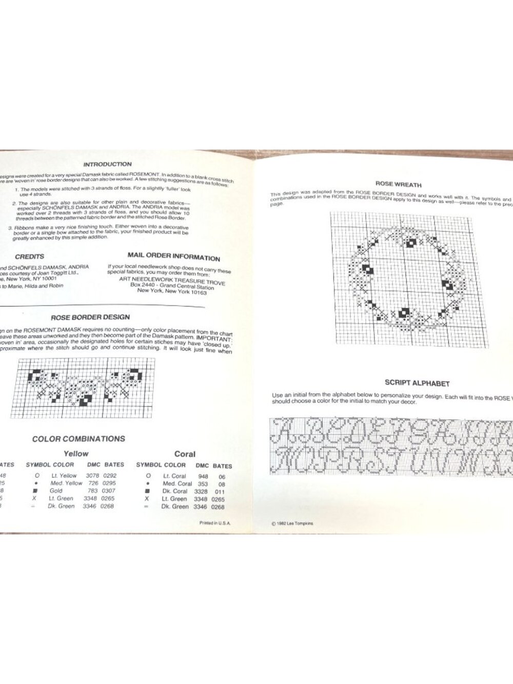 Damask Rose Embroidery Pattern Book Cross-Stitch Designs Floral - Picture 4 of 4